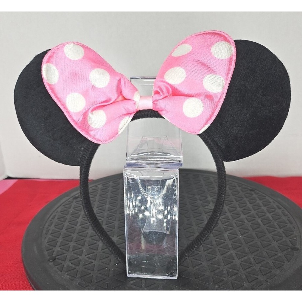 Minnie Mouse Mickey Mouse Ears‎ Headband Pink Polka Dot Bow Furry Ears